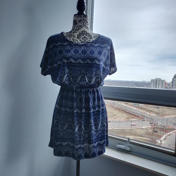 Bohemian Print Short Mini T Shirt Waist Dress - Picture 3 of 8